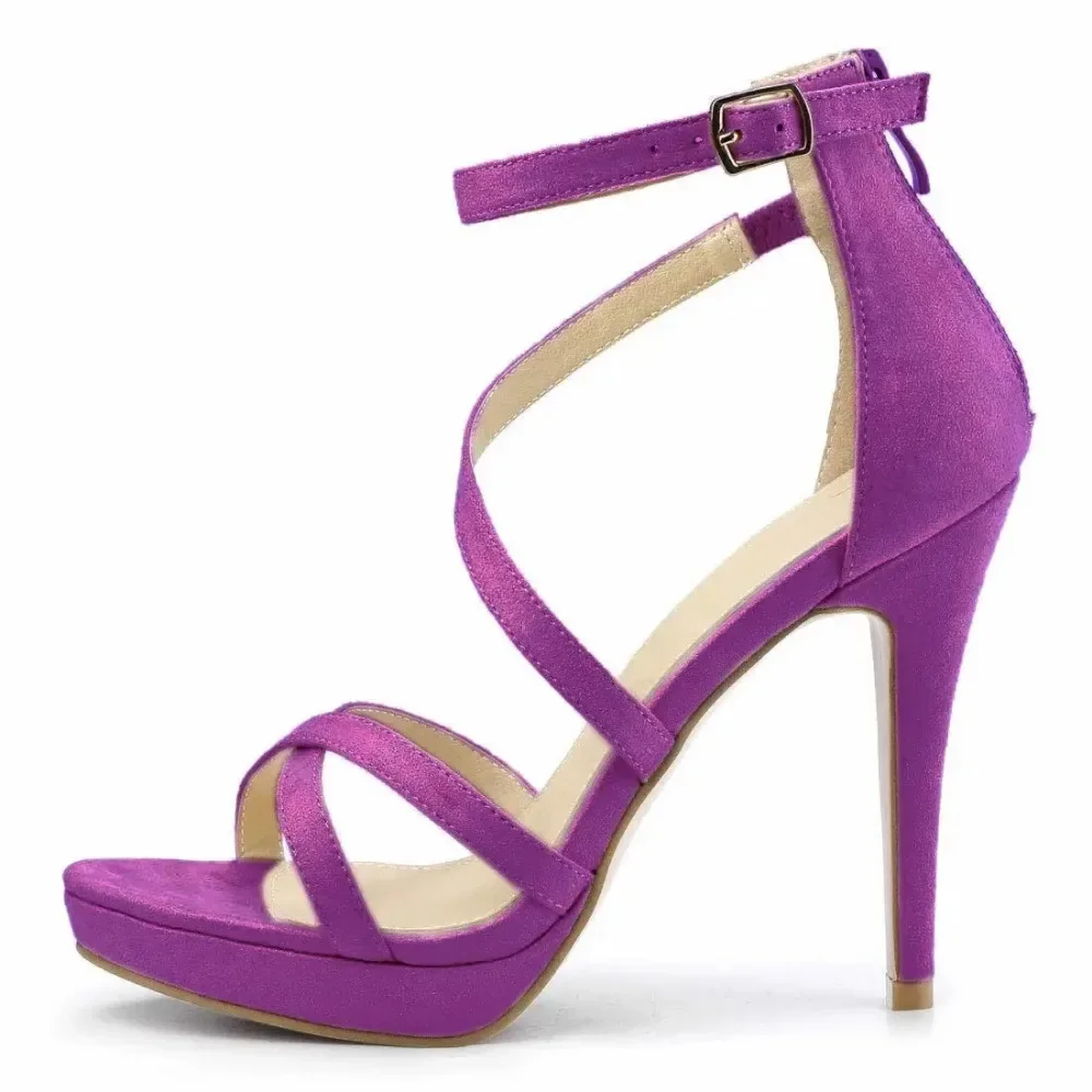 女性サンダル夏セクシーなパンプス 11 センチメートルベルベ - Sandal Strappy Heeled のレビューと価格